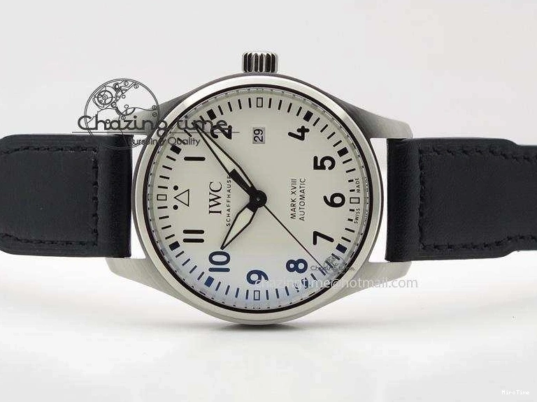 MIROTIME 0825 Fashionable Mark XVIII IW327002 V6F Best Edition White Dial On Black Leather Strap A 7312